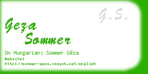 geza sommer business card