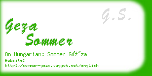 geza sommer business card